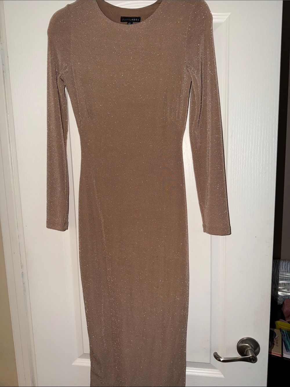 JLUXLABEL Long Sleeve Sparkle Midi Dress